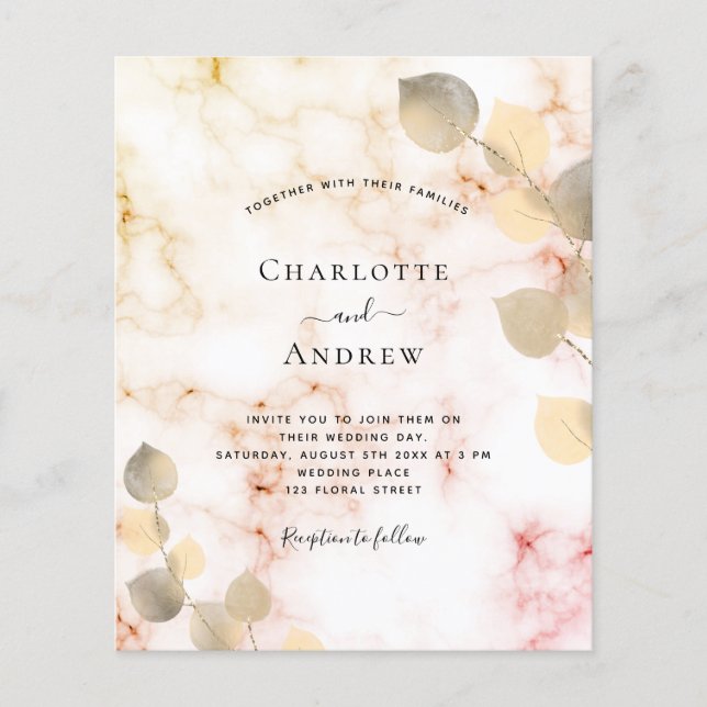 Budget wedding eucalyptus golden marble foliage (Front)