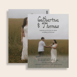 Budget Wedding Fancy Rustic 2 Photo Postcard