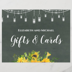 Budget Wedding Gifts and Cards Chalk Sunflowers