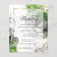 Budget Wedding Gold Onyx Emerald Green Ink