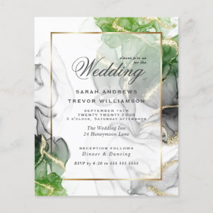 Budget Wedding Gold Onyx Emerald Green Ink