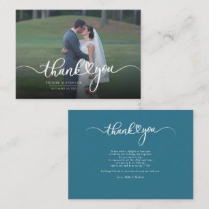 Budget Wedding Hand-Lettered Photo Thank You Card