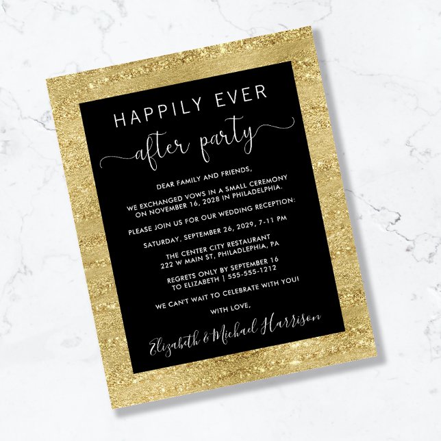 Budget Wedding Happily Ever After Gold Invitation (Creator Uploaded)