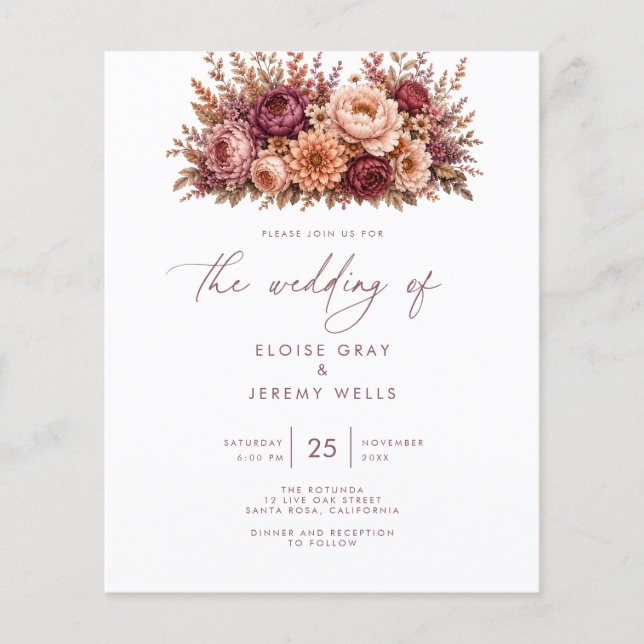 Budget Wedding Invitation | Archer Flyer (Front)