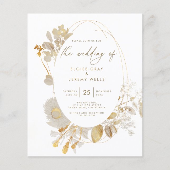 Budget Wedding Invitation | Bella Flyer (Front)