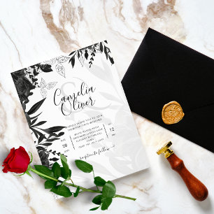 BUDGET Wedding Invitation Black Roses Gothic Flyer