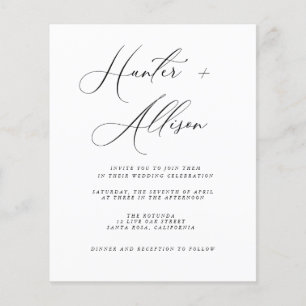Budget Wedding Invitation Flyer