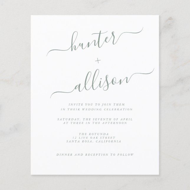 Budget Wedding Invitation  Flyer (Front)