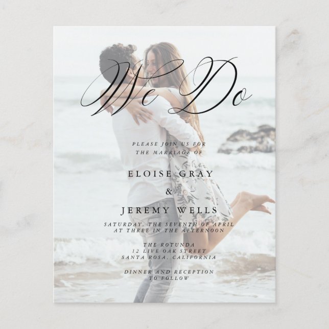 Budget Wedding Invitation  Flyer (Front)