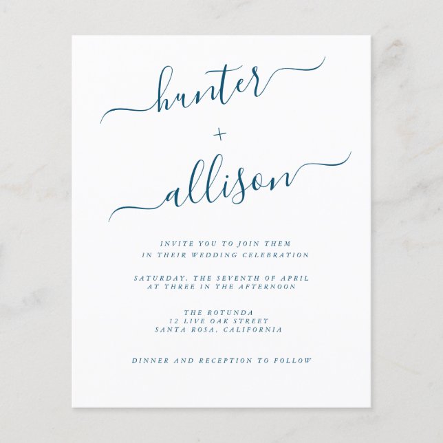 Budget Wedding Invitation  Flyer (Front)