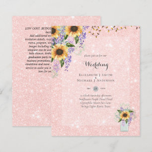 BUDGET WEDDING INVITATIONS - Rustic Sunflowers