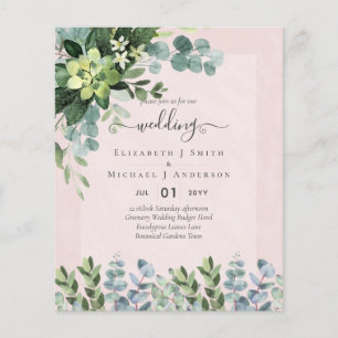 BUDGET WEDDING INVITATIONS SAVE DATES - GREENERY FLYER