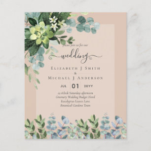 BUDGET WEDDING INVITATIONS SAVE DATES - GREENERY FLYER