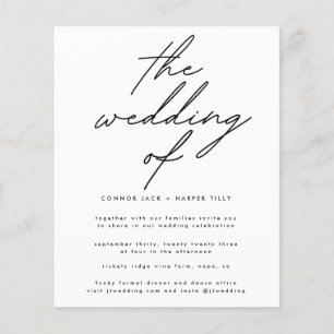 Budget Wedding Invite Detail QR Code Back Modern Flyer