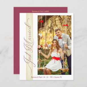 Budget Wedding Just Married Hand Letterd Photo