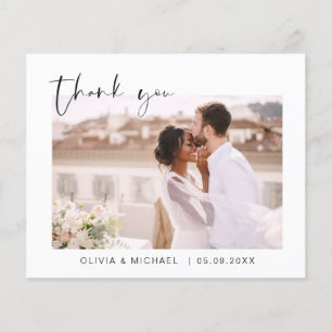Budget Wedding Minimalist Photo Thank You Cards