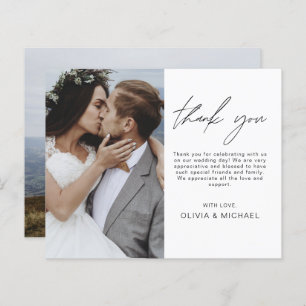 Budget Wedding Minimalist Photo Thank You Cards