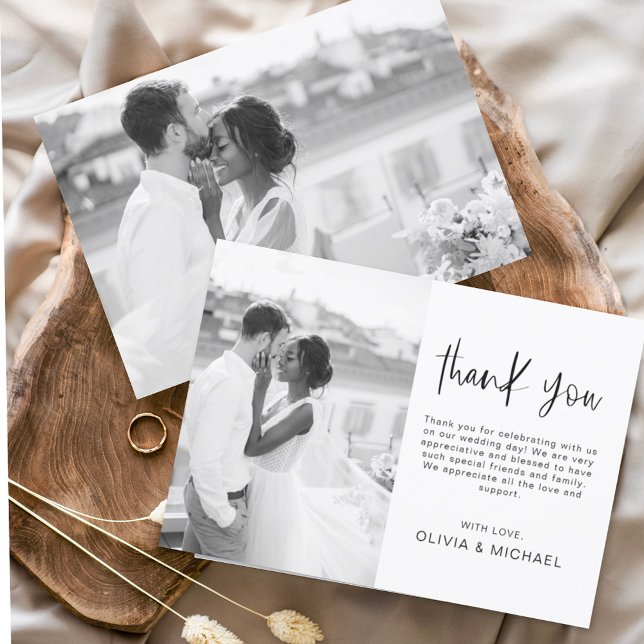 Budget Wedding Minimalist Photo Thank You Cards (Creator Uploaded)