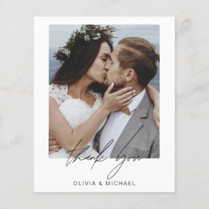 Budget Wedding Minimalist Photo Thank You Cards