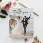 Budget Wedding Modern Thank You Card with Photo<br><div class="desc">Let everyone know how much you appreciated them being a part of your big celebration! Click the "Customise it further" button to get started with your layout - even change the colour of the wording! Everyone is going to love receiving this thank you card! See our video on how to...</div>
