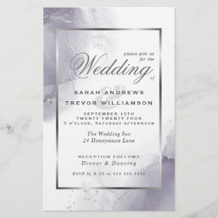 Budget Wedding Pale Plum Silver Abstract