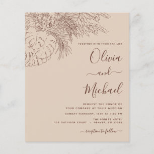 Budget Wedding Pampas Grass Terracotta Sketch Flyer