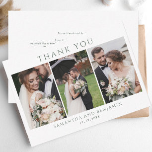 Budget Wedding Photo Collage Thank You Card