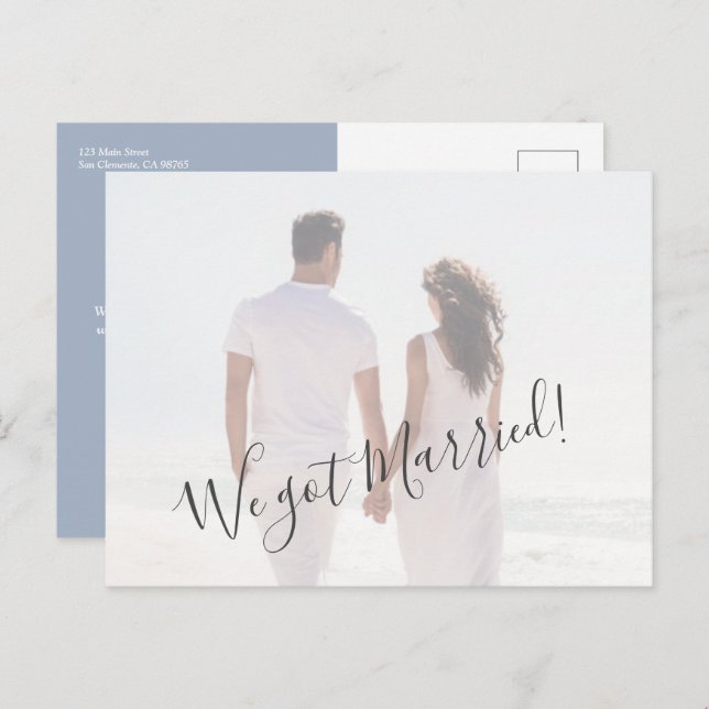 Budget Wedding Photo Elopement Postcard (Front/Back)