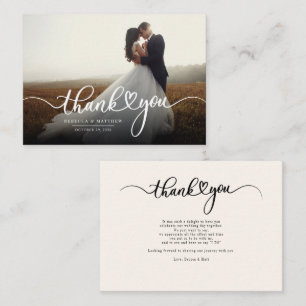 Budget Wedding Photo Hand-Lettered Thank You Card