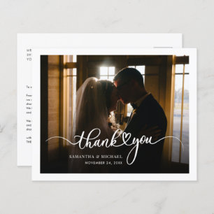Budget Wedding Photo Handwritten Thank You Card
