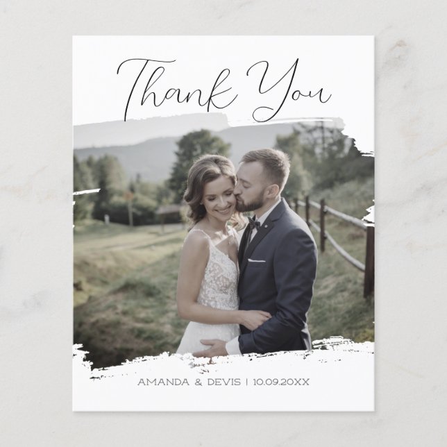 BUDGET Wedding Photo Thank You Card (Front)