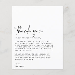 BUDGET Wedding Photo Thank You Card