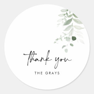 BUDGET Wedding Photo Thank You Card Classic Round Sticker