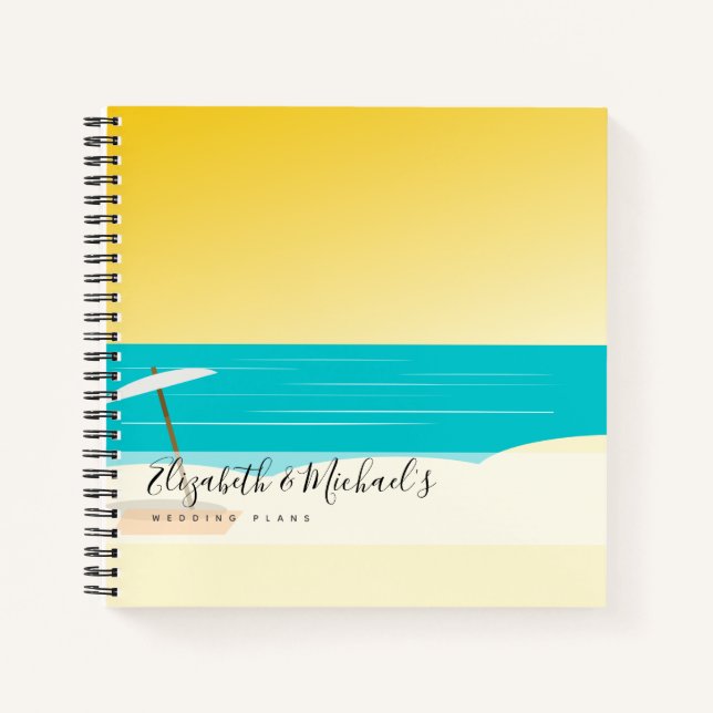 Budget Wedding Planner Personalised Trendy Modern Notebook (Front)