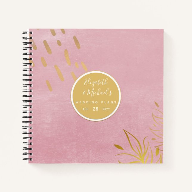 Budget Wedding Planner Personalised Trendy Modern Notebook (Front)