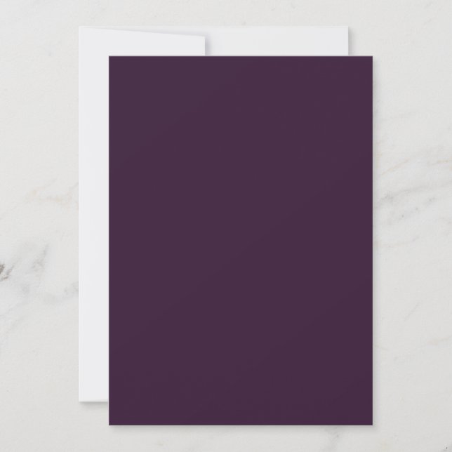 BUDGET Wedding PLUM PURPLE Monochrome Simple Invitation (Front)