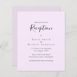 Budget Wedding Reception Invite Palest Pink