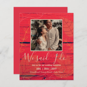 BUDGET Wedding Reception Invite With Couple PHOTO