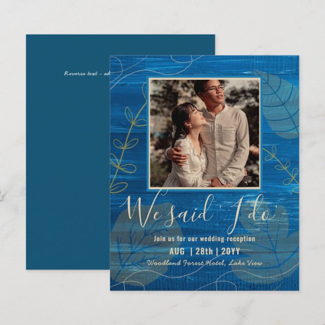 BUDGET Wedding Reception Invite With Couple PHOTO (Front/Back)