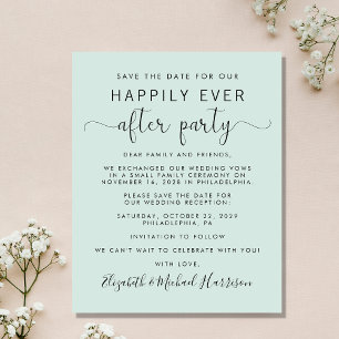 Budget Wedding Reception Mint Save the Date
