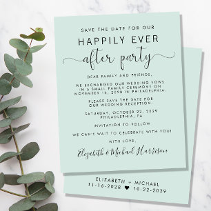 Budget Wedding Reception Mint Save the Date