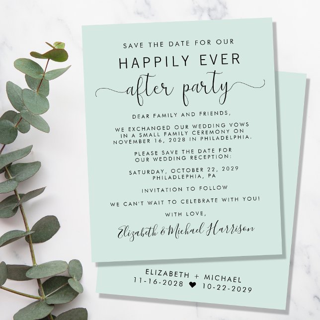 Budget Wedding Reception Mint Save the Date (Creator Uploaded)