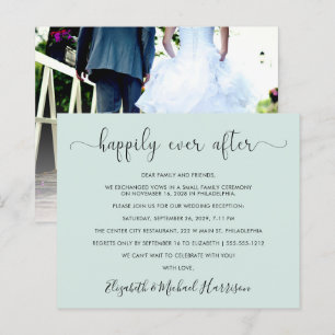 Budget Wedding Reception Photo Mint Invitation