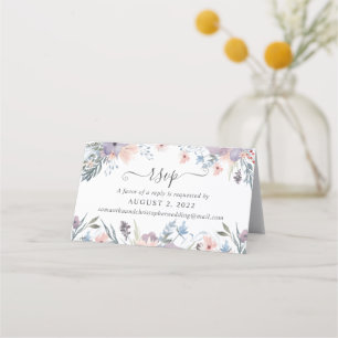 Budget Wedding RSVP Registry Floral Cut-Apart Place Card