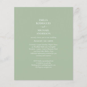 BUDGET Wedding Sage Apple Green Monochrome Text  Flyer