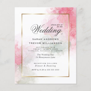 Budget Wedding Sage Rose Pink Alcohol Ink