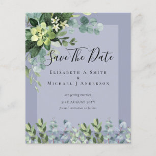 BUDGET WEDDING SAVE DATES - GREENERY Eucalyptus Flyer