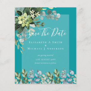 BUDGET WEDDING SAVE DATES - GREENERY Eucalyptus Flyer