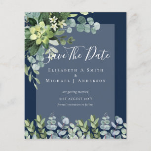 BUDGET WEDDING SAVE DATES - GREENERY Eucalyptus Flyer