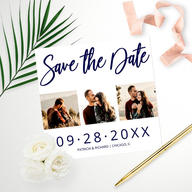 Budget Wedding Save The Date 3 Photo Collage (Creator Uploaded)